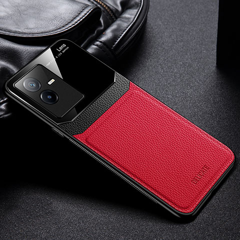 Funda Silicona Goma de Cuero Carcasa FL1 para Vivo T2x 5G Rojo