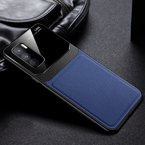 Funda Silicona Goma de Cuero Carcasa FL1 para Vivo V23e 5G Azul