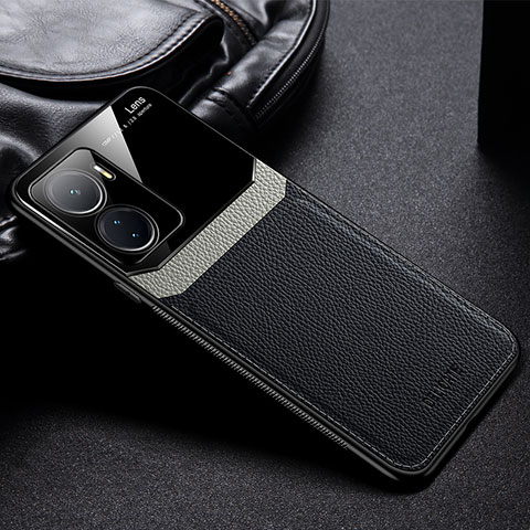 Funda Silicona Goma de Cuero Carcasa FL1 para Vivo Y16 Negro