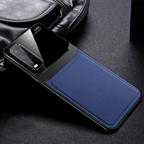 Funda Silicona Goma de Cuero Carcasa FL1 para Vivo Y20a Azul