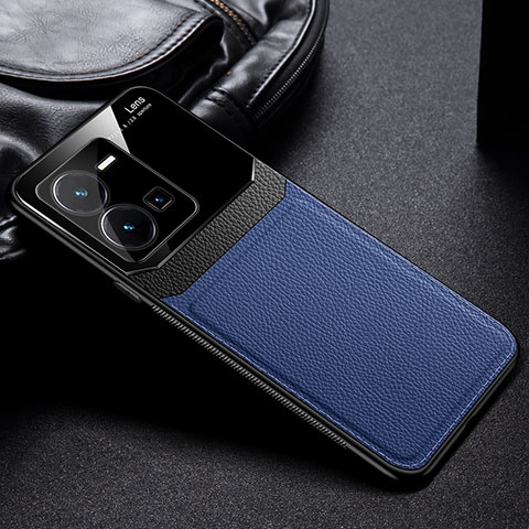 Funda Silicona Goma de Cuero Carcasa FL1 para Vivo Y35 4G Azul