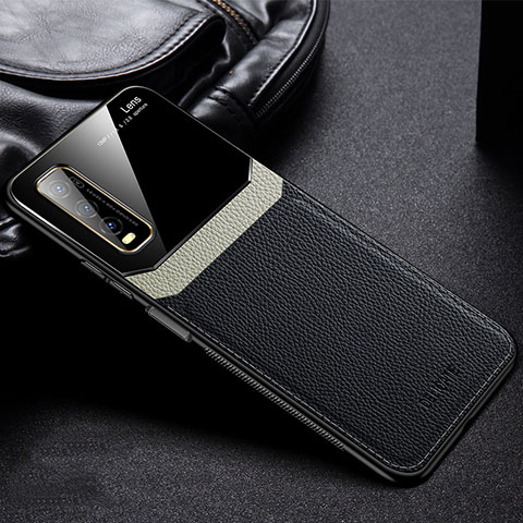 Funda Silicona Goma de Cuero Carcasa FL1 para Vivo Y70S 5G Negro