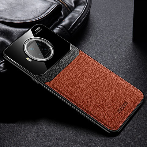 Funda Silicona Goma de Cuero Carcasa FL1 para Xiaomi Mi 10i 5G Marron