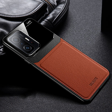 Funda Silicona Goma de Cuero Carcasa FL1 para Xiaomi Mi 11T Pro 5G Marron