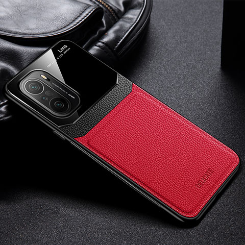 Funda Silicona Goma de Cuero Carcasa FL1 para Xiaomi Mi 11X Pro 5G Rojo
