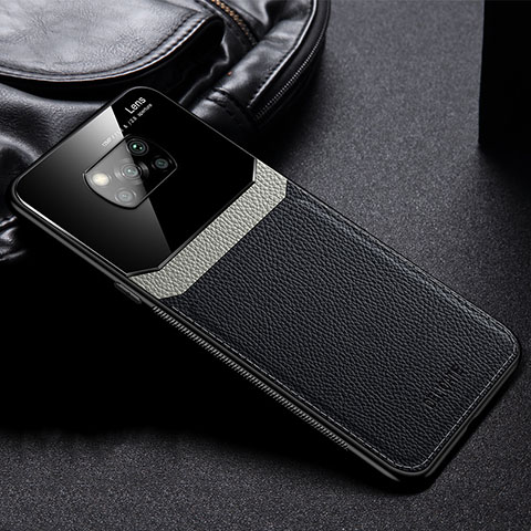 Funda Silicona Goma de Cuero Carcasa FL1 para Xiaomi Poco X3 Negro