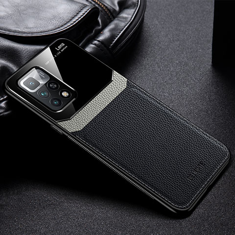 Funda Silicona Goma de Cuero Carcasa FL1 para Xiaomi Redmi 10 (2022) Negro