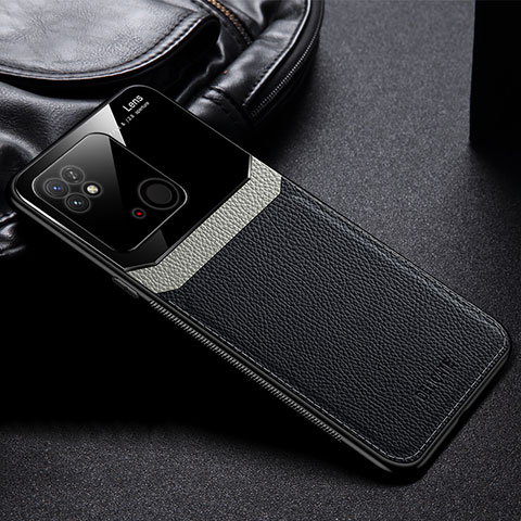 Funda Silicona Goma de Cuero Carcasa FL1 para Xiaomi Redmi 10 India Negro