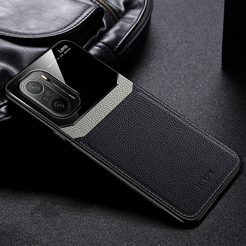 Funda Silicona Goma de Cuero Carcasa FL1 para Xiaomi Redmi K40 5G Negro