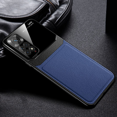 Funda Silicona Goma de Cuero Carcasa FL1 para Xiaomi Redmi Note 11 4G (2022) Azul