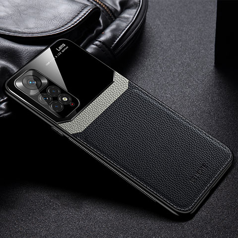 Funda Silicona Goma de Cuero Carcasa FL1 para Xiaomi Redmi Note 11 4G (2022) Negro