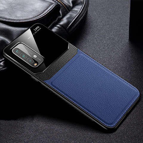 Funda Silicona Goma de Cuero Carcasa FL1 para Xiaomi Redmi Note 9 4G Azul