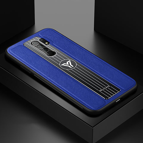 Funda Silicona Goma de Cuero Carcasa FL2 para Xiaomi Redmi 9 Azul