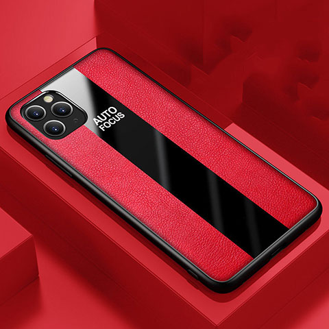 Funda Silicona Goma de Cuero Carcasa H01 para Apple iPhone 11 Pro Max Rojo