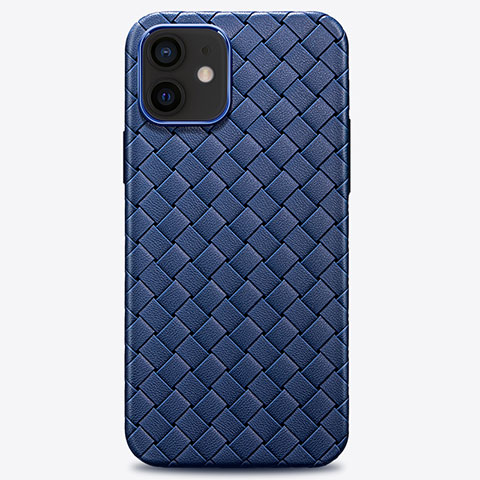 Funda Silicona Goma de Cuero Carcasa H01 para Apple iPhone 12 Azul