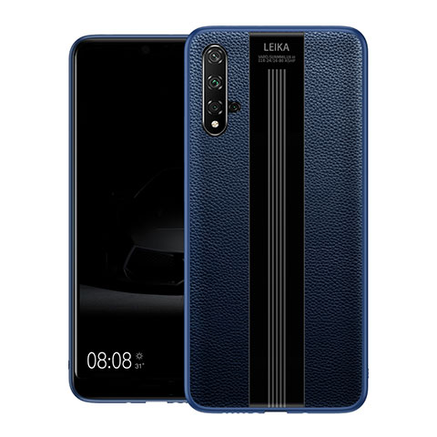 Funda Silicona Goma de Cuero Carcasa H01 para Huawei Honor 20S Azul