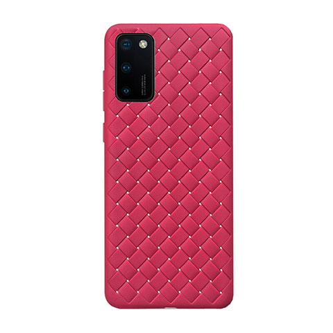 Funda Silicona Goma de Cuero Carcasa H01 para Huawei Honor V30 Pro 5G Rojo