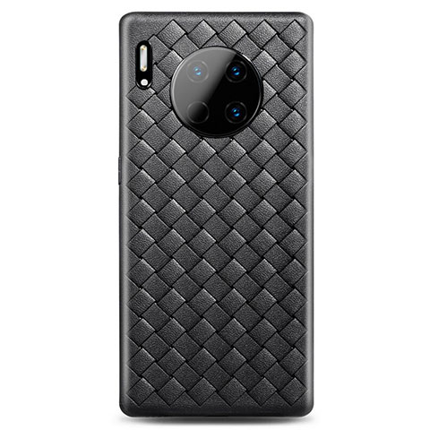 Funda Silicona Goma de Cuero Carcasa H01 para Huawei Mate 30E Pro 5G Negro