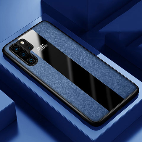 Funda Silicona Goma de Cuero Carcasa H01 para Huawei P30 Pro New Edition Azul