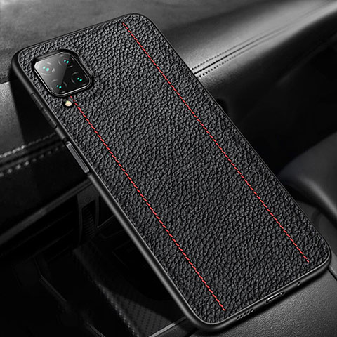 Funda Silicona Goma de Cuero Carcasa H01 para Huawei P40 Lite Negro