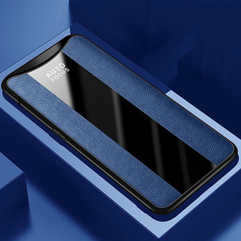 Funda Silicona Goma de Cuero Carcasa H01 para Oppo Find X Super Flash Edition Azul