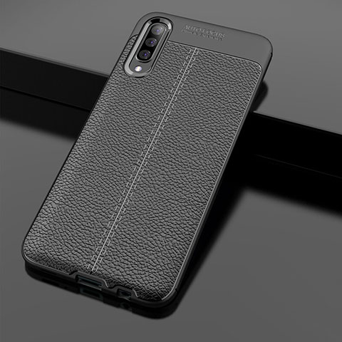 Funda Silicona Goma de Cuero Carcasa H01 para Samsung Galaxy A90 5G Negro