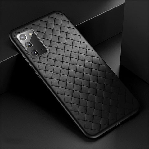 Funda Silicona Goma de Cuero Carcasa H01 para Samsung Galaxy Note 20 5G Negro