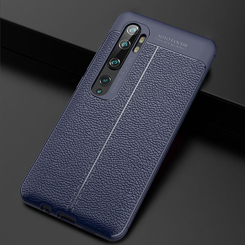 Funda Silicona Goma de Cuero Carcasa H01 para Xiaomi Mi Note 10 Azul