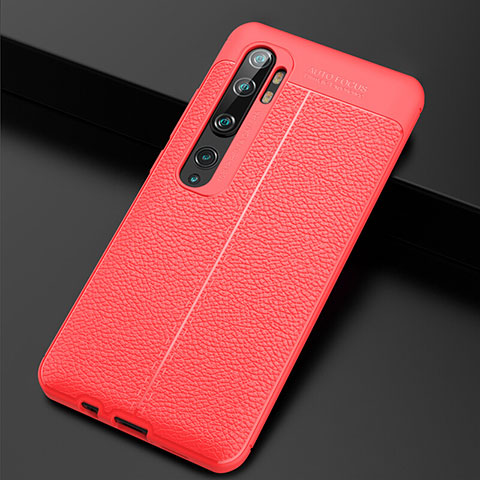 Funda Silicona Goma de Cuero Carcasa H01 para Xiaomi Mi Note 10 Rojo