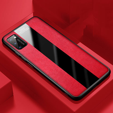 Funda Silicona Goma de Cuero Carcasa H02 para Huawei Honor V30 5G Rojo