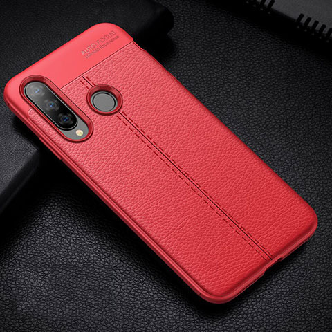 Funda Silicona Goma de Cuero Carcasa H02 para Huawei Nova 4e Rojo