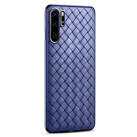 Funda Silicona Goma de Cuero Carcasa H02 para Huawei P30 Pro Azul