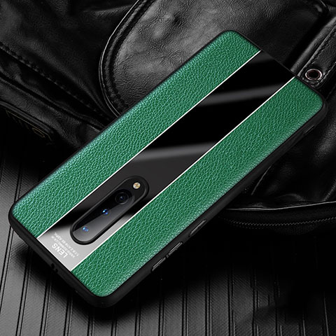 Funda Silicona Goma de Cuero Carcasa H02 para OnePlus 8 Verde