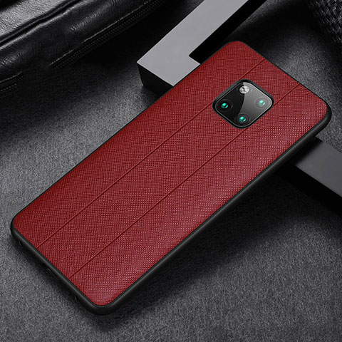 Funda Silicona Goma de Cuero Carcasa H03 para Huawei Mate 20 Pro Rojo