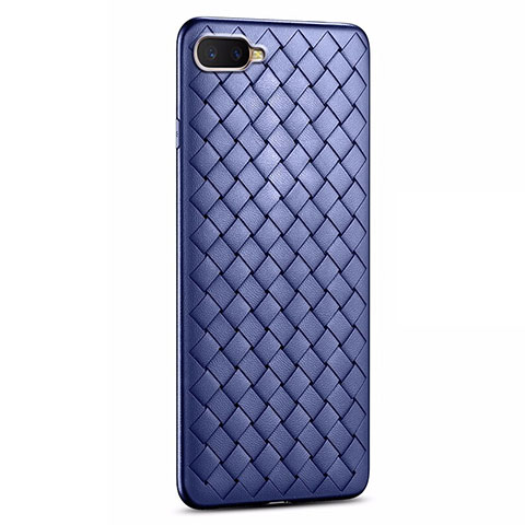 Funda Silicona Goma de Cuero Carcasa H03 para Oppo K1 Azul