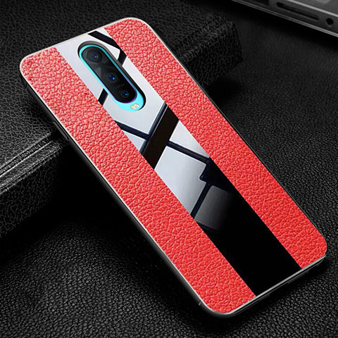 Funda Silicona Goma de Cuero Carcasa H03 para Oppo R17 Pro Rojo