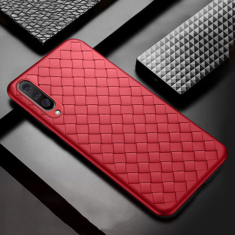 Funda Silicona Goma de Cuero Carcasa H03 para Samsung Galaxy A70 Rojo