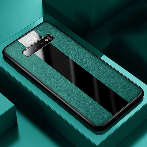 Funda Silicona Goma de Cuero Carcasa H03 para Samsung Galaxy S10 5G Verde