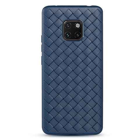 Funda Silicona Goma de Cuero Carcasa H04 para Huawei Mate 20 Pro Azul