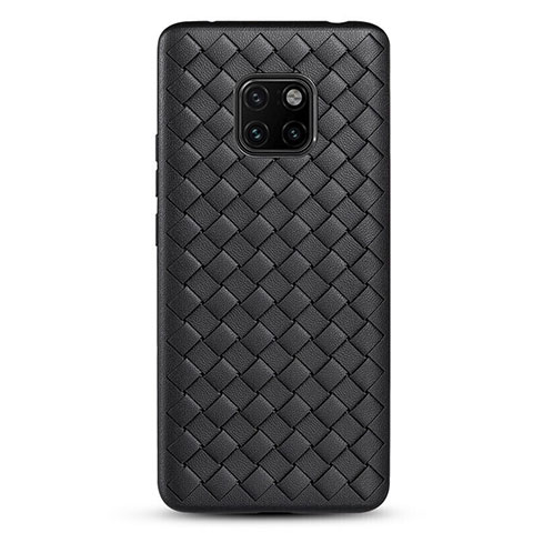 Funda Silicona Goma de Cuero Carcasa H04 para Huawei Mate 20 Pro Negro