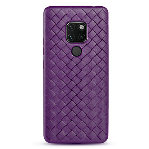 Funda Silicona Goma de Cuero Carcasa H04 para Huawei Mate 20 X 5G Morado