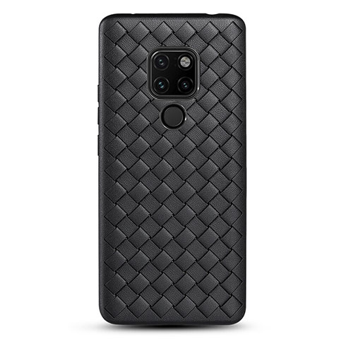 Funda Silicona Goma de Cuero Carcasa H04 para Huawei Mate 20 X 5G Negro