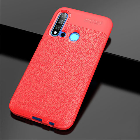 Funda Silicona Goma de Cuero Carcasa H04 para Huawei P20 Lite (2019) Rojo