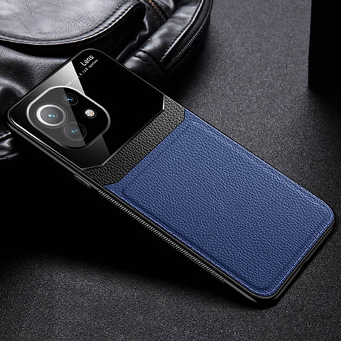 Funda Silicona Goma de Cuero Carcasa H04 para Xiaomi Mi 11 5G Azul