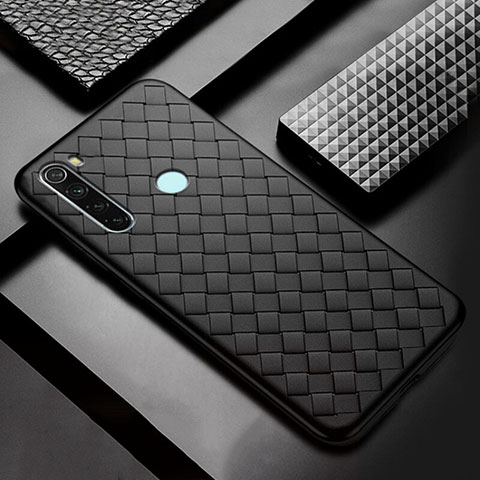 Funda Silicona Goma de Cuero Carcasa H04 para Xiaomi Redmi Note 8 Negro