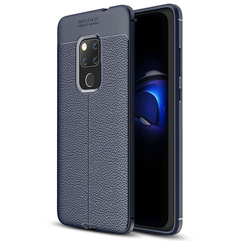 Funda Silicona Goma de Cuero Carcasa H05 para Huawei Mate 20 X 5G Azul