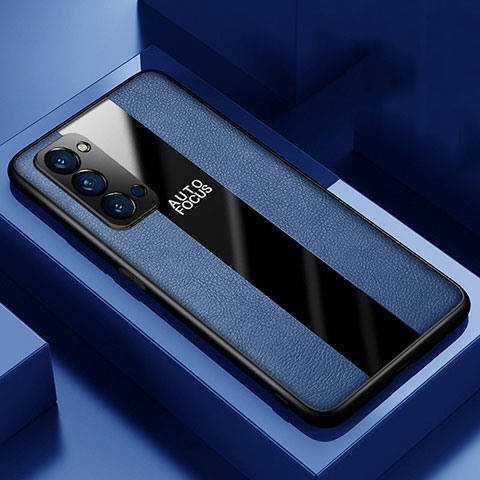 Funda Silicona Goma de Cuero Carcasa H05 para Oppo Reno4 5G Azul