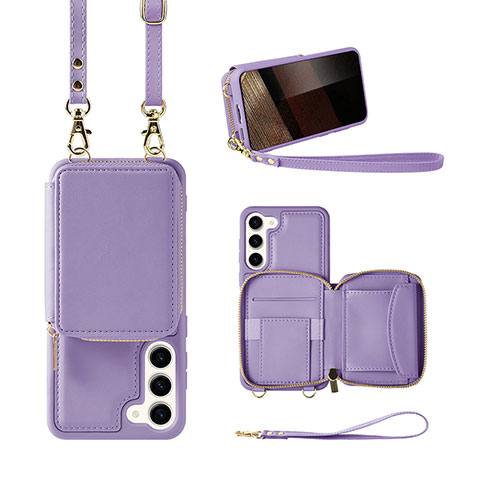 Funda Silicona Goma de Cuero Carcasa JM1 para Samsung Galaxy S25 Plus 5G Morado