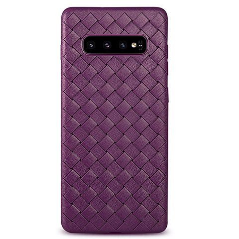 Funda Silicona Goma de Cuero Carcasa L02 para Samsung Galaxy S10 5G Morado