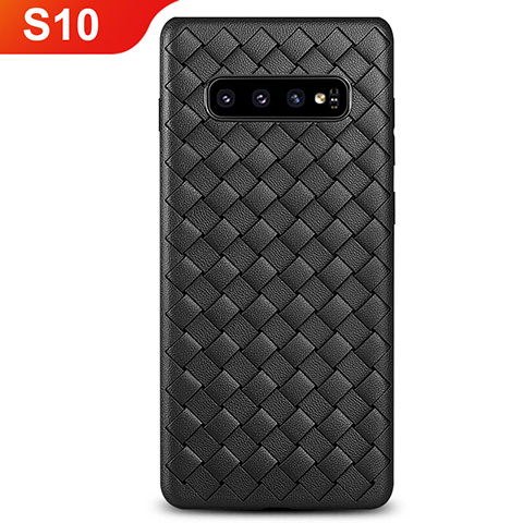 Funda Silicona Goma de Cuero Carcasa L02 para Samsung Galaxy S10 Negro